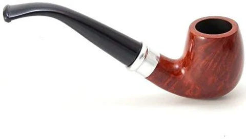 Mediterranean briar pipe with curved handle